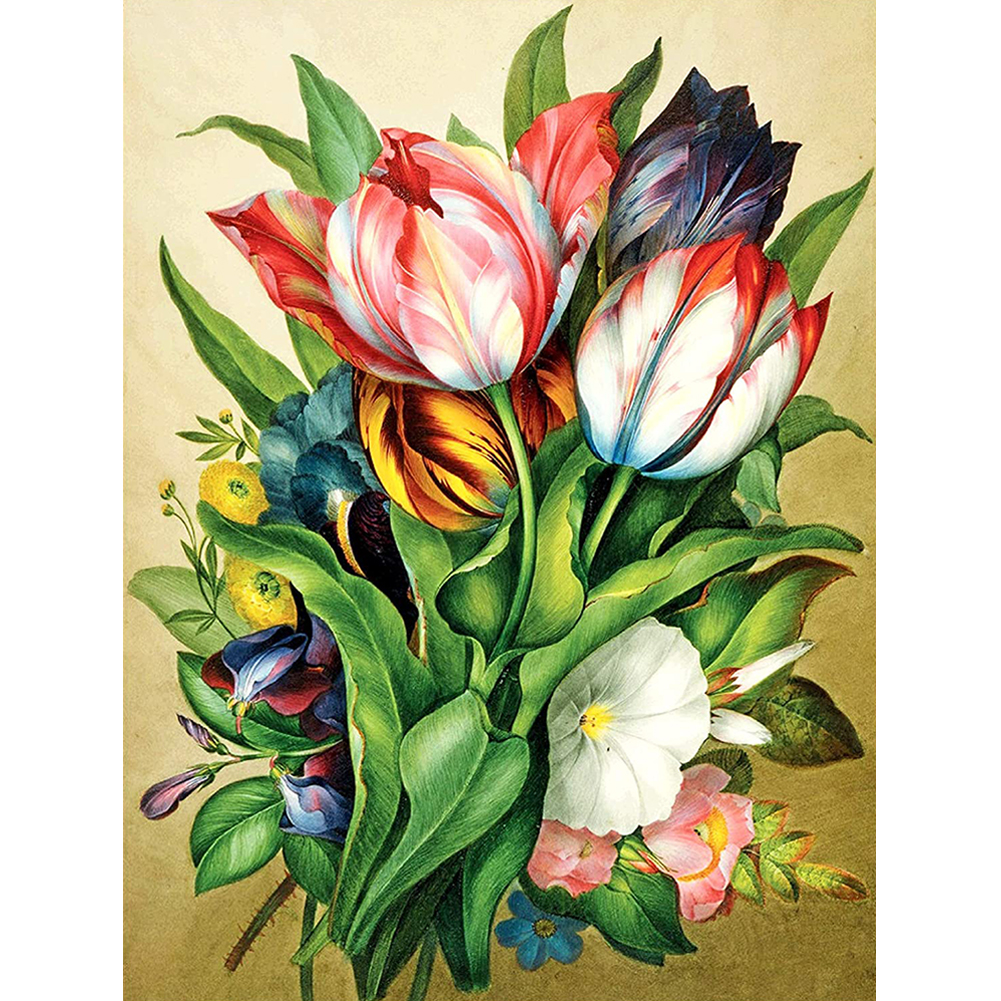 

30*40CM - Round Drill Diamond Painting - Tulip, 501 Original