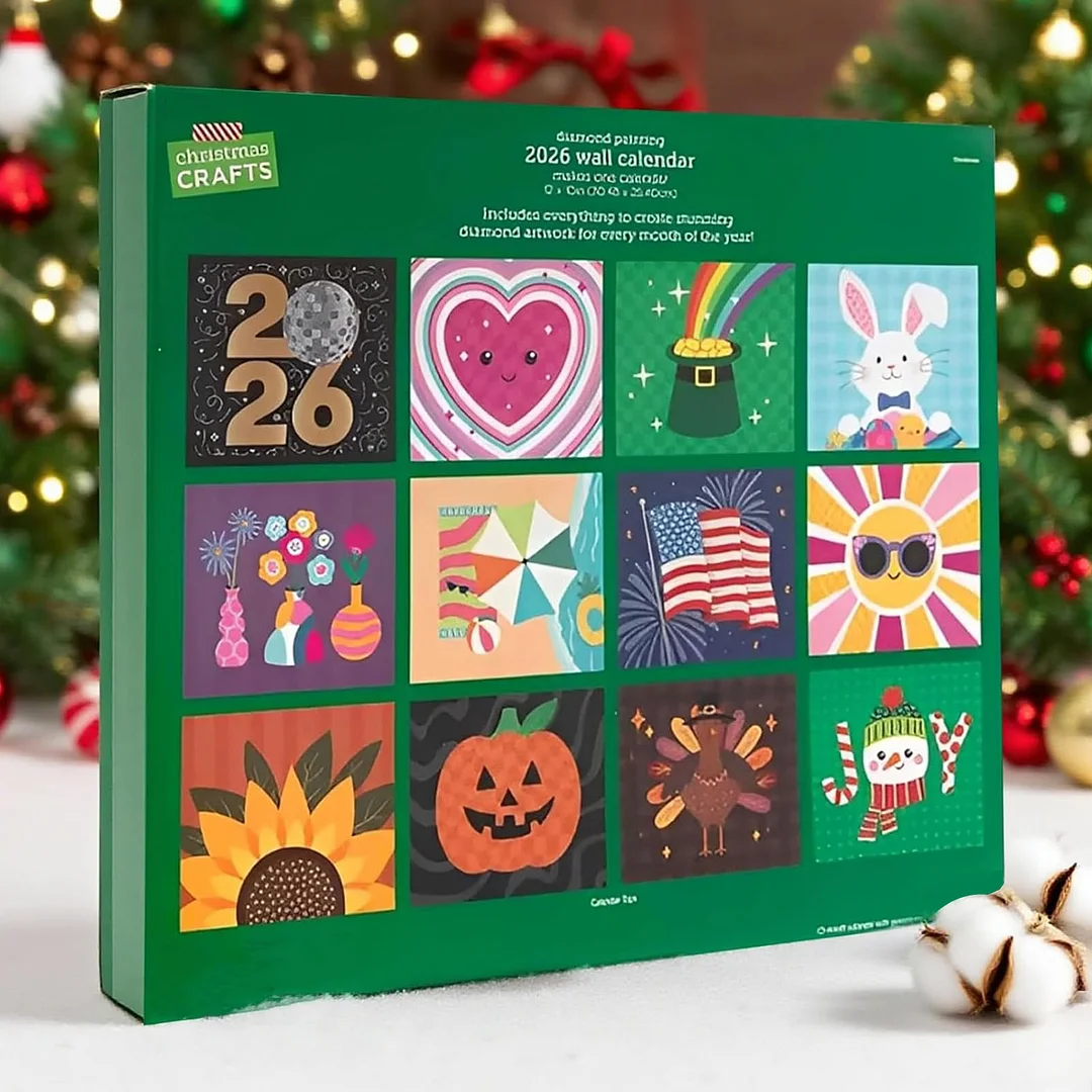 2026 Diamond Art Painting Calendar DIY Wall Calendar 12-Month Flip Wall Calendar