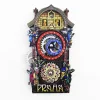 Prague Astronomical Clock Wooden Retro Refrigerator Magnet Gear Rotating 3D Magnetic Refrigerator Magnet Czech Travel Souvenir