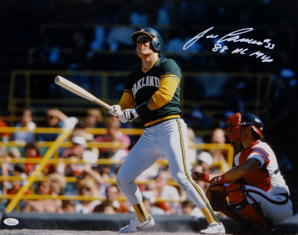 Jose Canseco Autographed Oakland Athletics 16x20 Batting Photo Poster painting W/ MVP-JSA W Auth