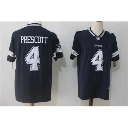 Men's  Dallas Cowboys #4 Dak Prescott Navy Blue Team Color Stitched NFL Vapor Untouchable Limited Jersey