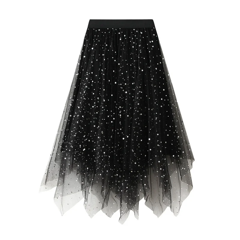 Nigikala Nigikala Peng Star Yarn Skirt Autumn 2025 New Korean Version Of Irregular Velvet Skirt In The Long Female 0310