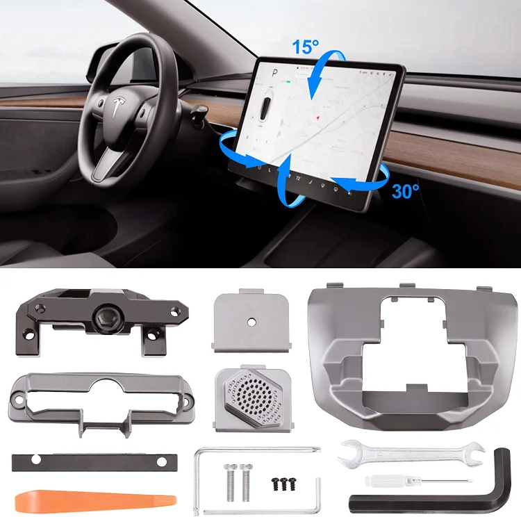 Model 3/Y Accessories Center Console GPS Dashboard Mount Kit Touch Screen Bracket Swiveling Stand Rotating Holder For Tesla ITN Auto