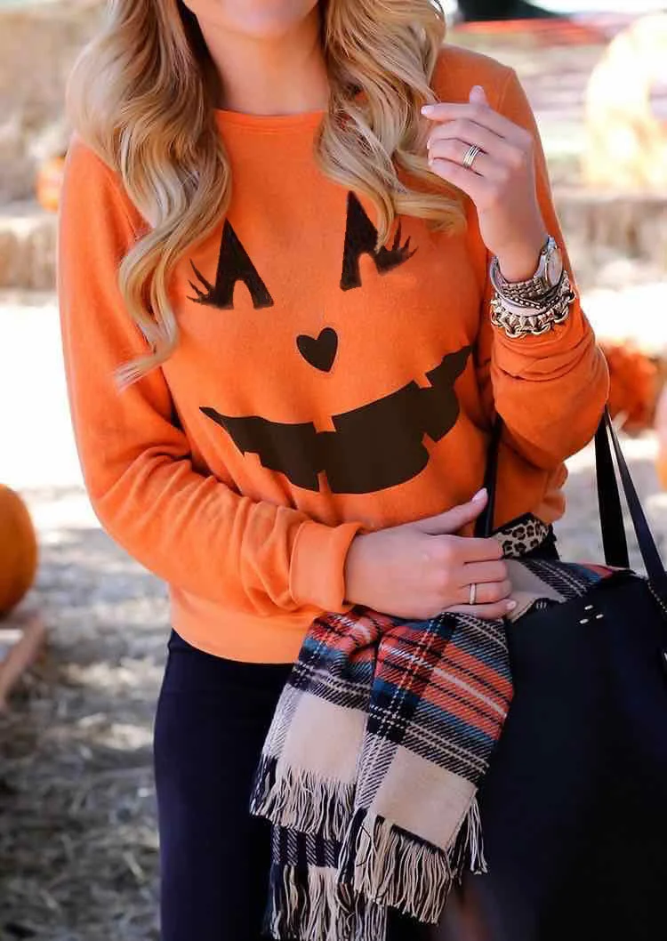 Pumpkin Smile Face Halloween Sweatshirt