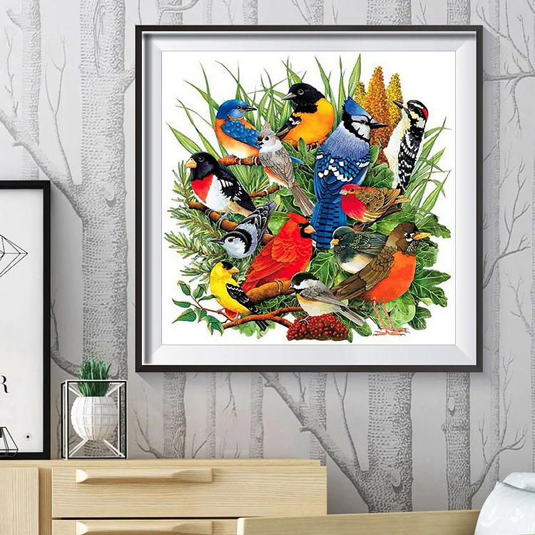 Birds Gathering - Full Round - Diamond Painting(40*40cm)