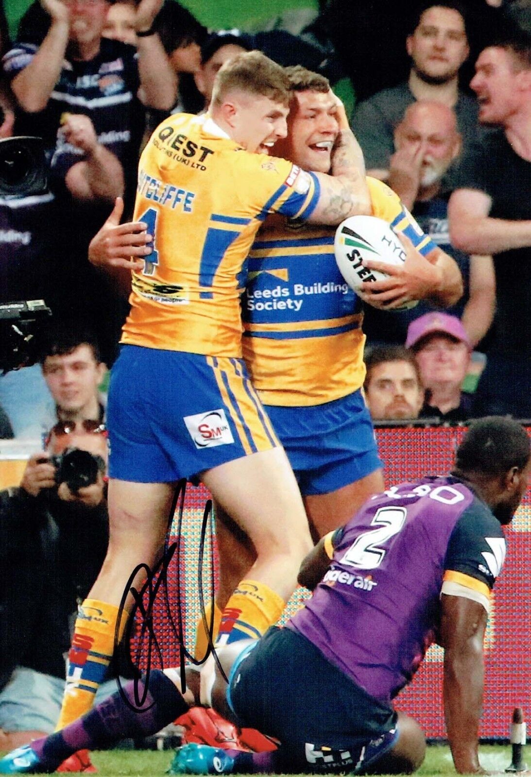 Ryan HALL 2018 Leeds Rhinos Rugby Signed Autograph 12x8 Photo Poster painting 2 AFTAL COA