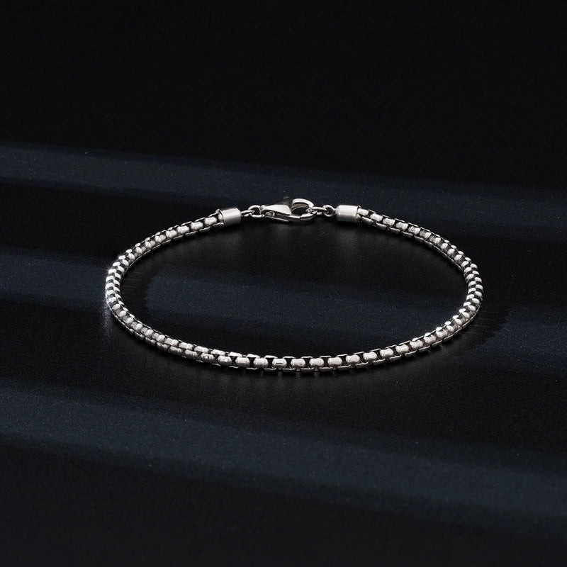 Minimalist Solid Color 925 Sterling Silver 14K Gold Plated Men’s Bracelets