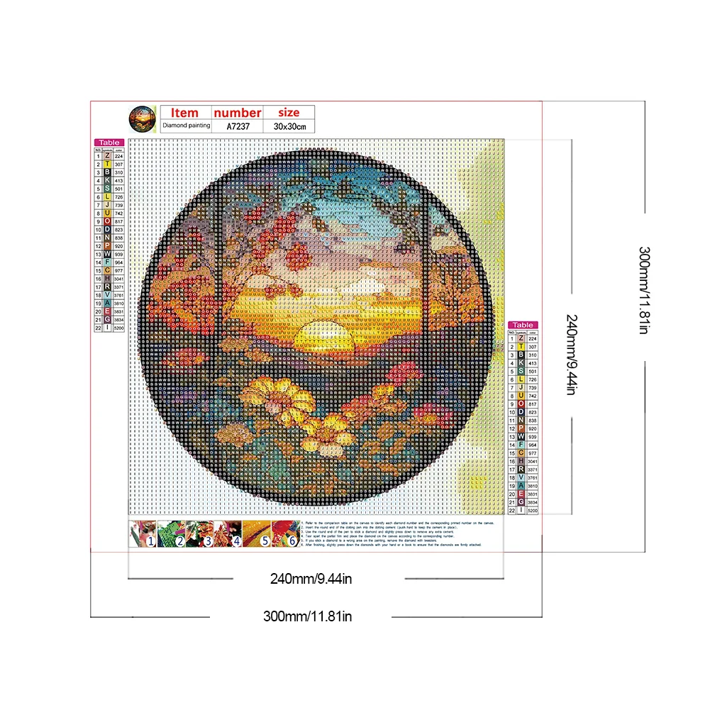 Diamond Painting - Full Round Drill - Stained Glass Flower(30*30cm)