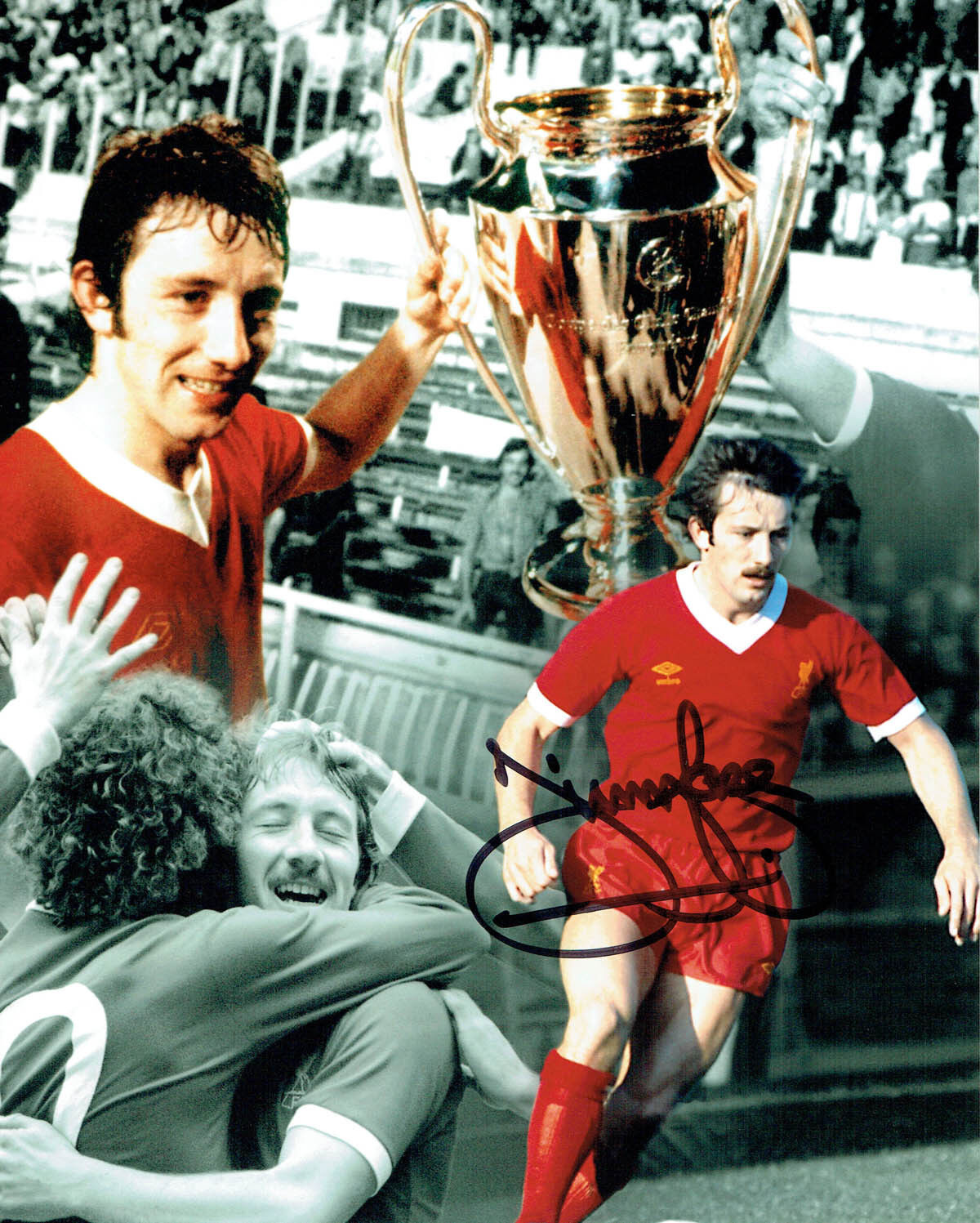 Jimmy Case SIGNED Liverpool Legend 10x8 Photo Poster painting Montage AFTAL COA