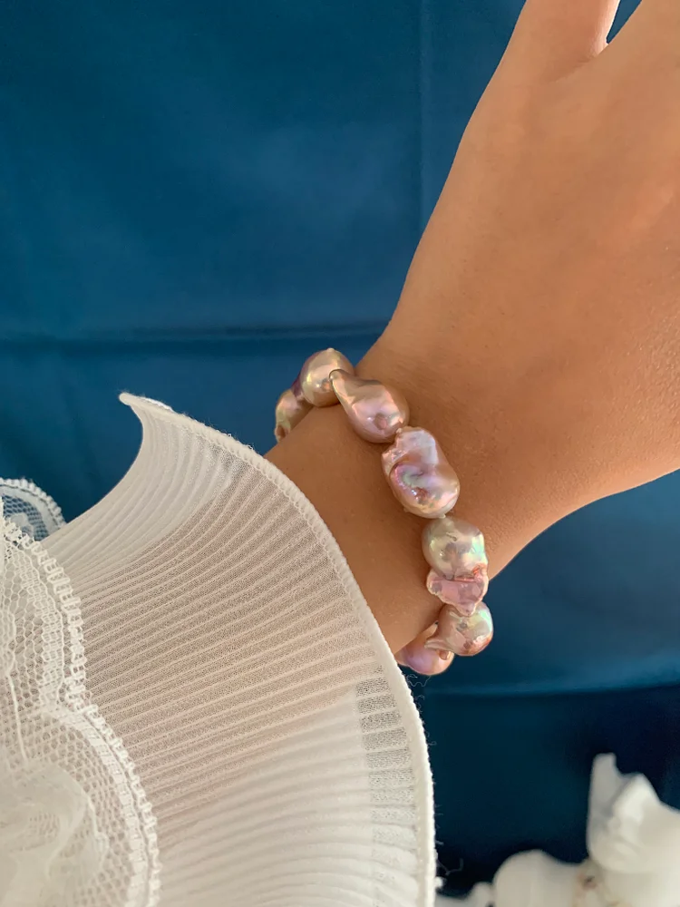TINA PEARL Dazzling Baroque Pearl Bracelet S925 Silver
