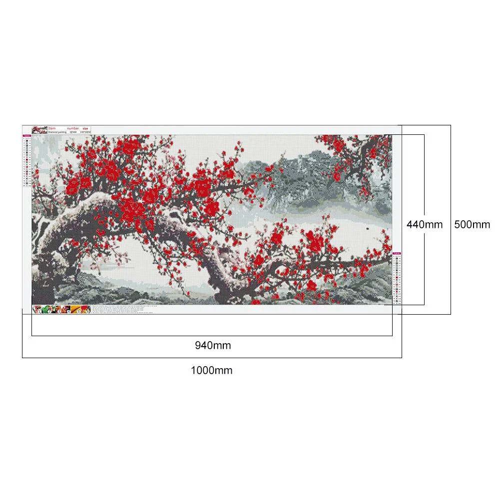 Diamond Painting - Full Round Drill - Plum Blossom(100*50cm)
