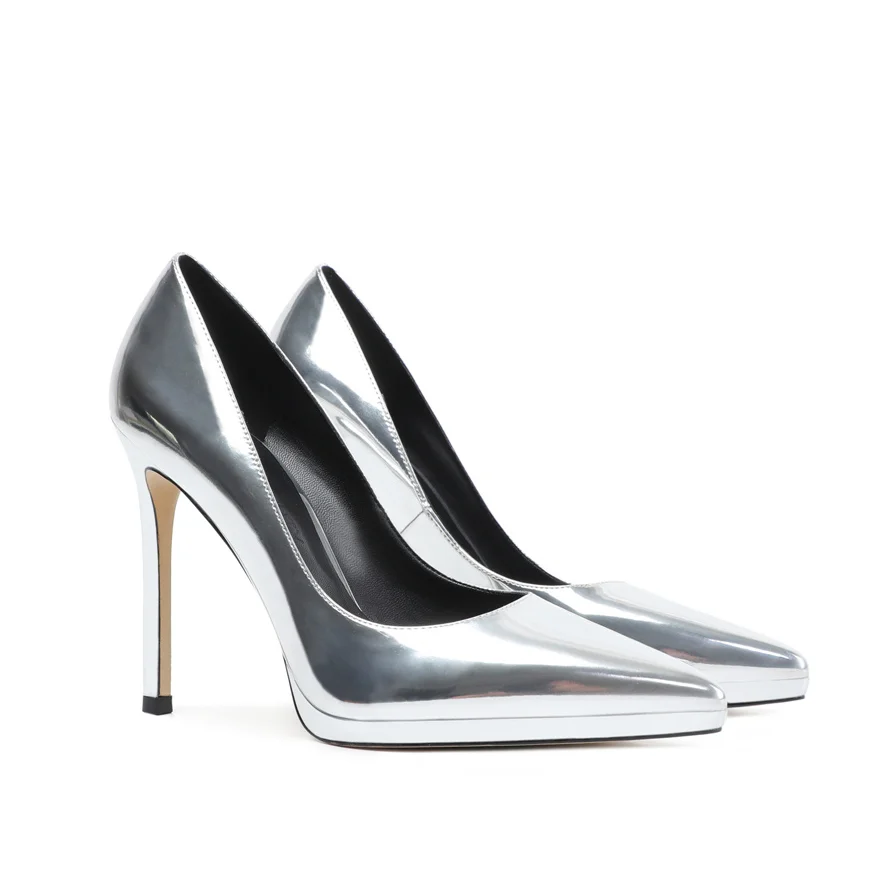 100mm Women Stiletto Mid Heel Close Pointed Toe Dress Shoes-MERUMOTE