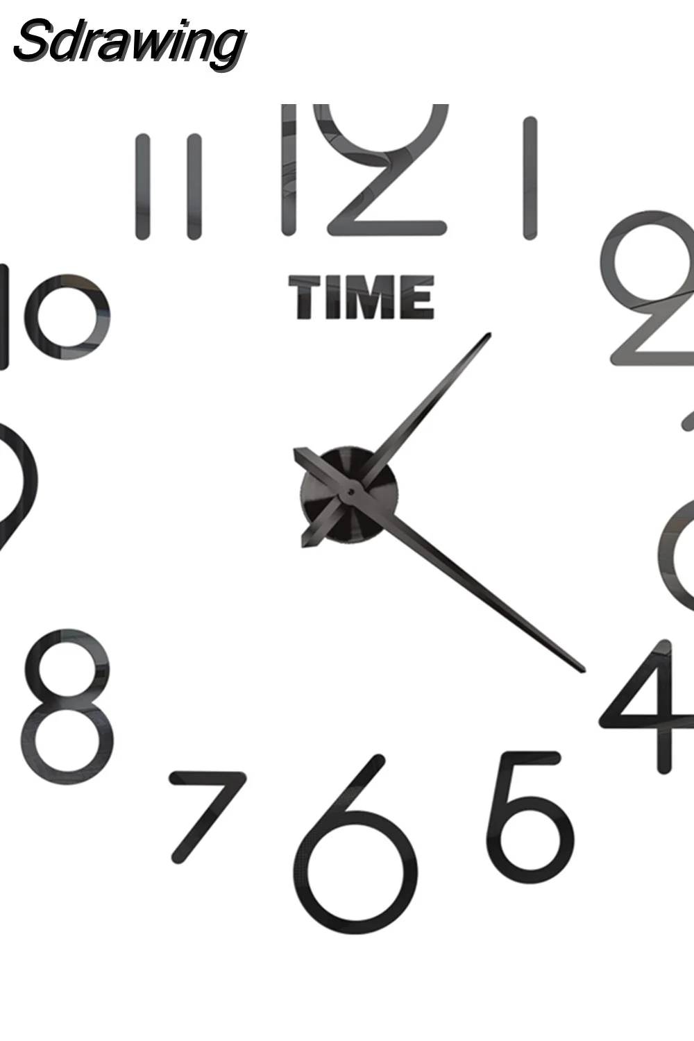Sdrawing Wall Clock Luminous Frameless Wall Clocks DIY Digital Clock Wall Stickers Silent Clock for Home Living Room Office Wall Decor