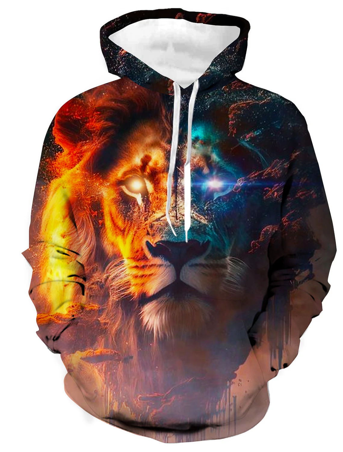 Destinybetclub New Graphic Lion Men's Fashion 3D Print Hoodie Streetwear Hoodies Long Sleeve Hooded Print Front Pocket Spring Hoodie Sweatshirt