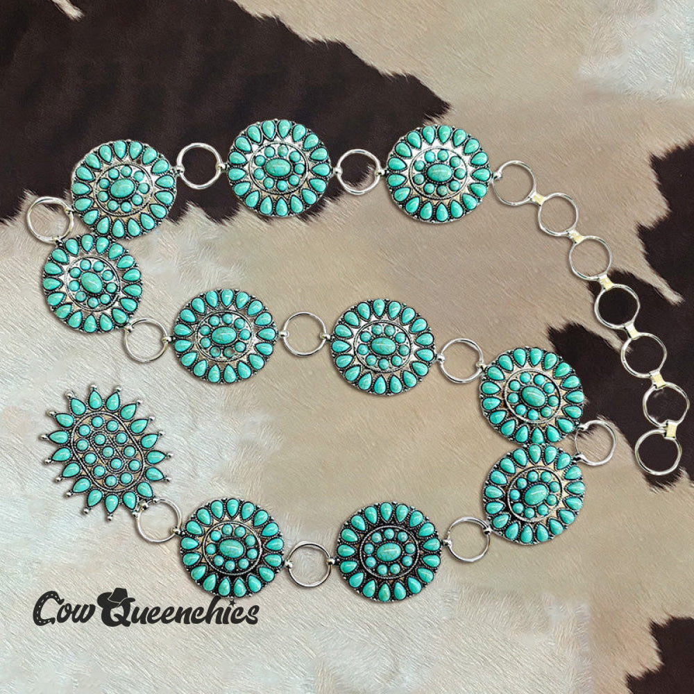 Vintage Turquoise Embellished Chatelaine Green / One-Size