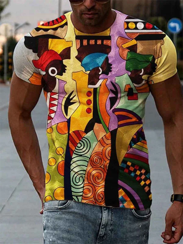 Cartoons Printed Round Neck Loose T-shirt