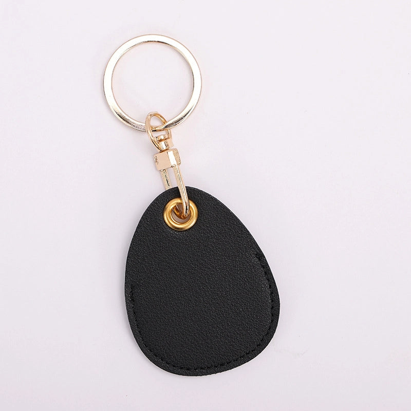 Access Card Case Water Drop Keychain Genuine Leather Community Women Men’s Ic Student Bus Card Elevator Induction Protective Case