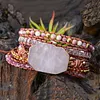 Colorful Multi Gemstone Crocheted Wristband Accessories