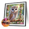 Blumen-Eule, speziell geformte 5D-DIY-Teilbohrer-Diamant-Kunstset f&uuml;r Erwachsene, Anf&auml;nger, Wohnaccessoire, Diamanten, Gem&auml;lde, Edelsteinkunst, 30x30c