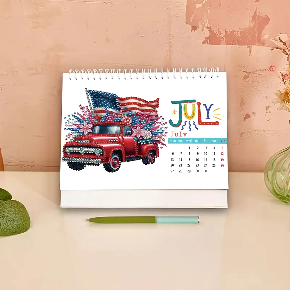 5D/DIY Diamond Painting Calendar Kit Partial Drill Diamond Art Paper Calendar