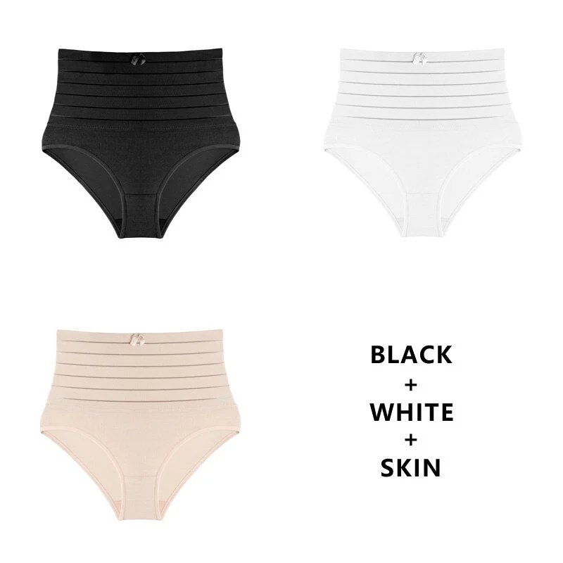 Meet'r 3Pcs/Lot Women High Waist Shaping Panties Breathable Slimming Tummy Underwear Butt Lifter Seamless Panties Shaperwear