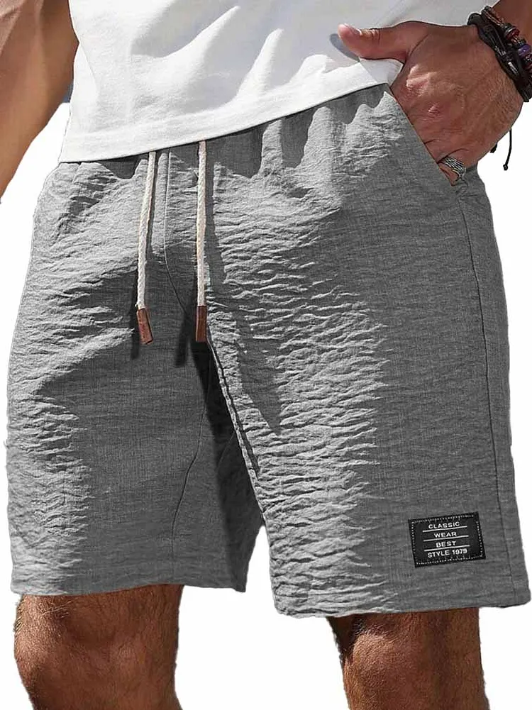 Men's Fashion Casual Daily Texture Fabric Embroidered Logo Pocket Shorts-Customized products