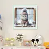 Kitten By Window-11CT Stamped Cross Stitch 40*40cm/15.75*15.75in tapestrymarket