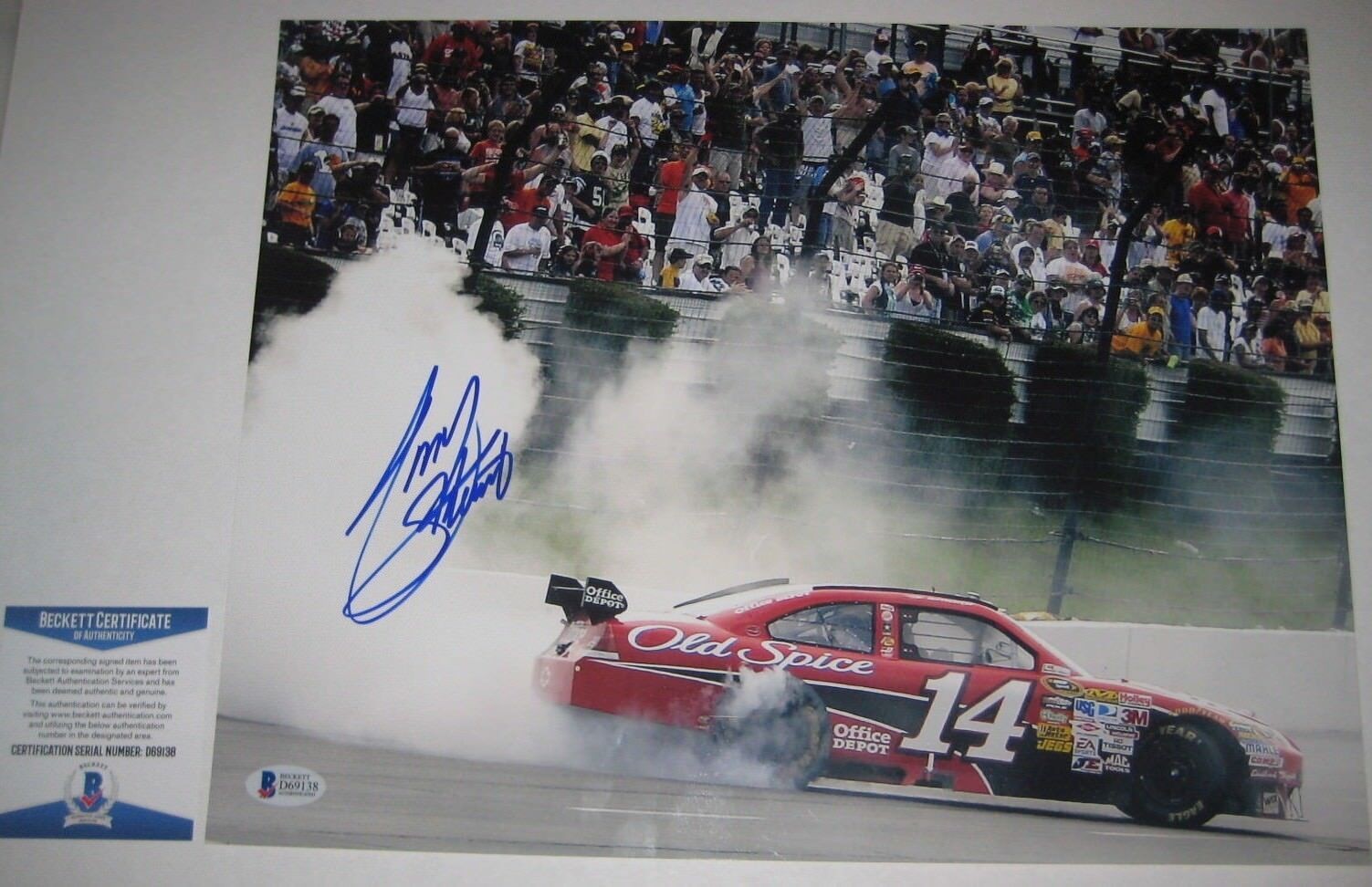 TONY STEWART Signed Racing 11x14 Photo Poster painting with Beckett COA