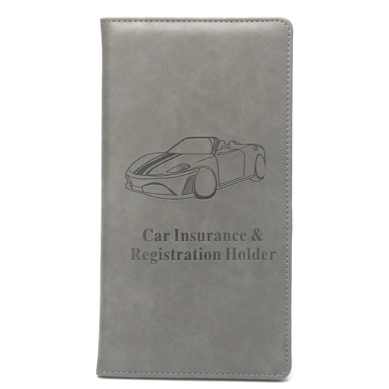 New American Long Driving License Protection Clip Leather Long 66-grain Motor Vehicle Multi-functional Insurance Information Set