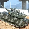 Giant Remote Control Tank: 1:18 Scale Realistic Alloy Model with Metal Tracks, Smoke and Launch Effects, Rechargeable Military Vehicle