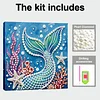 (25x25cm)DIY Mermaid Tail Framed Handmade Pearl Painting Art Craft Kit Living Home Decor