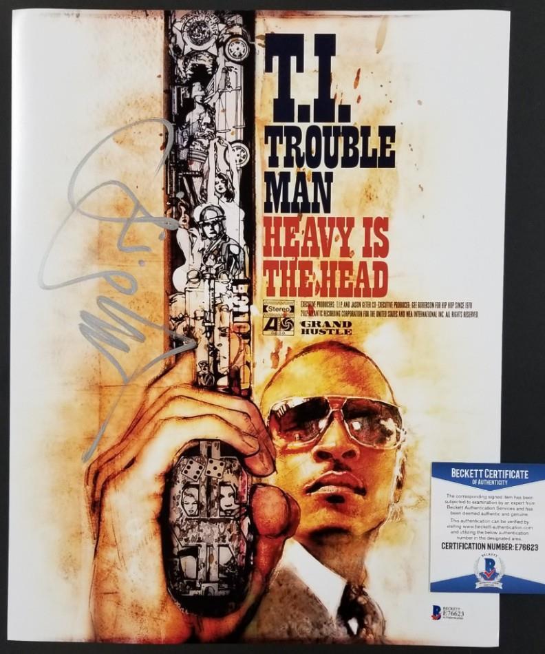 T.I. Clifford Harris Jr. Signed 11x14 Photo Poster painting #12 Hip Hop/ Rapper~ Beckett BAS COA