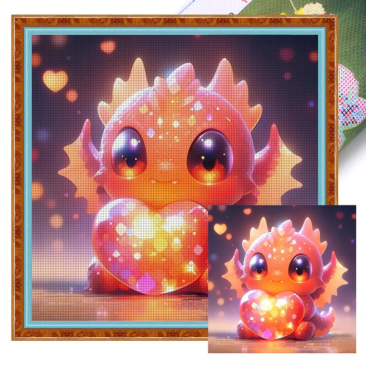 Cute Glowing Dragon 11CT (40*40CM) Stamped Cross Stitch gbfke