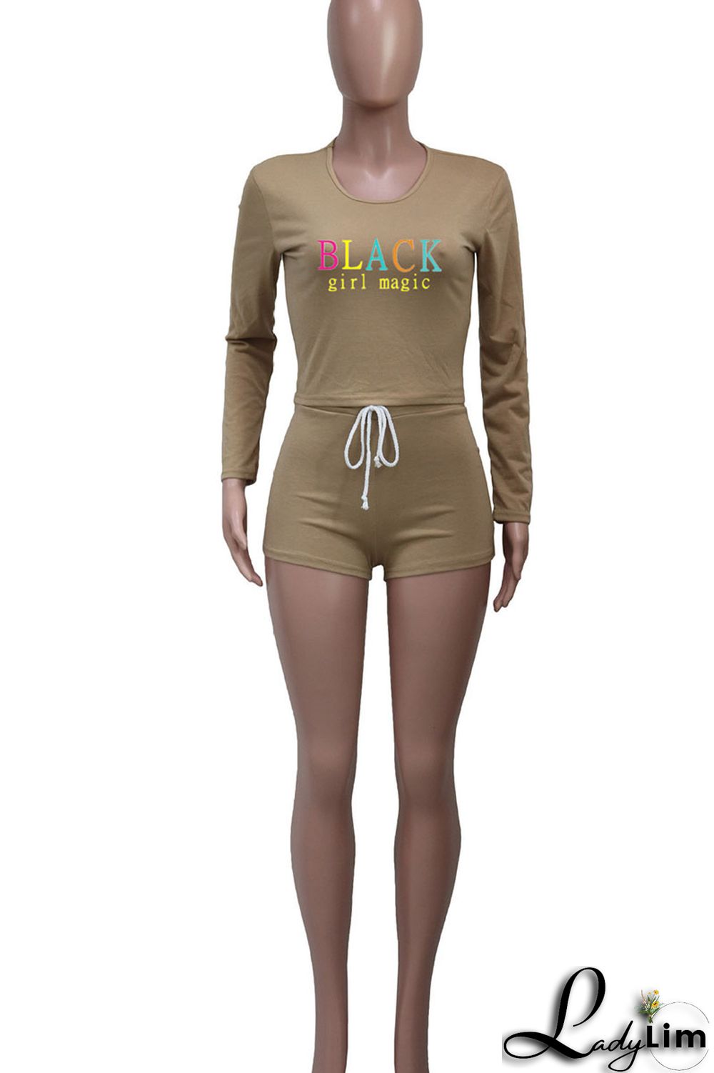 Pink Casual Print Split Joint O Neck Long Sleeve Two Pieces