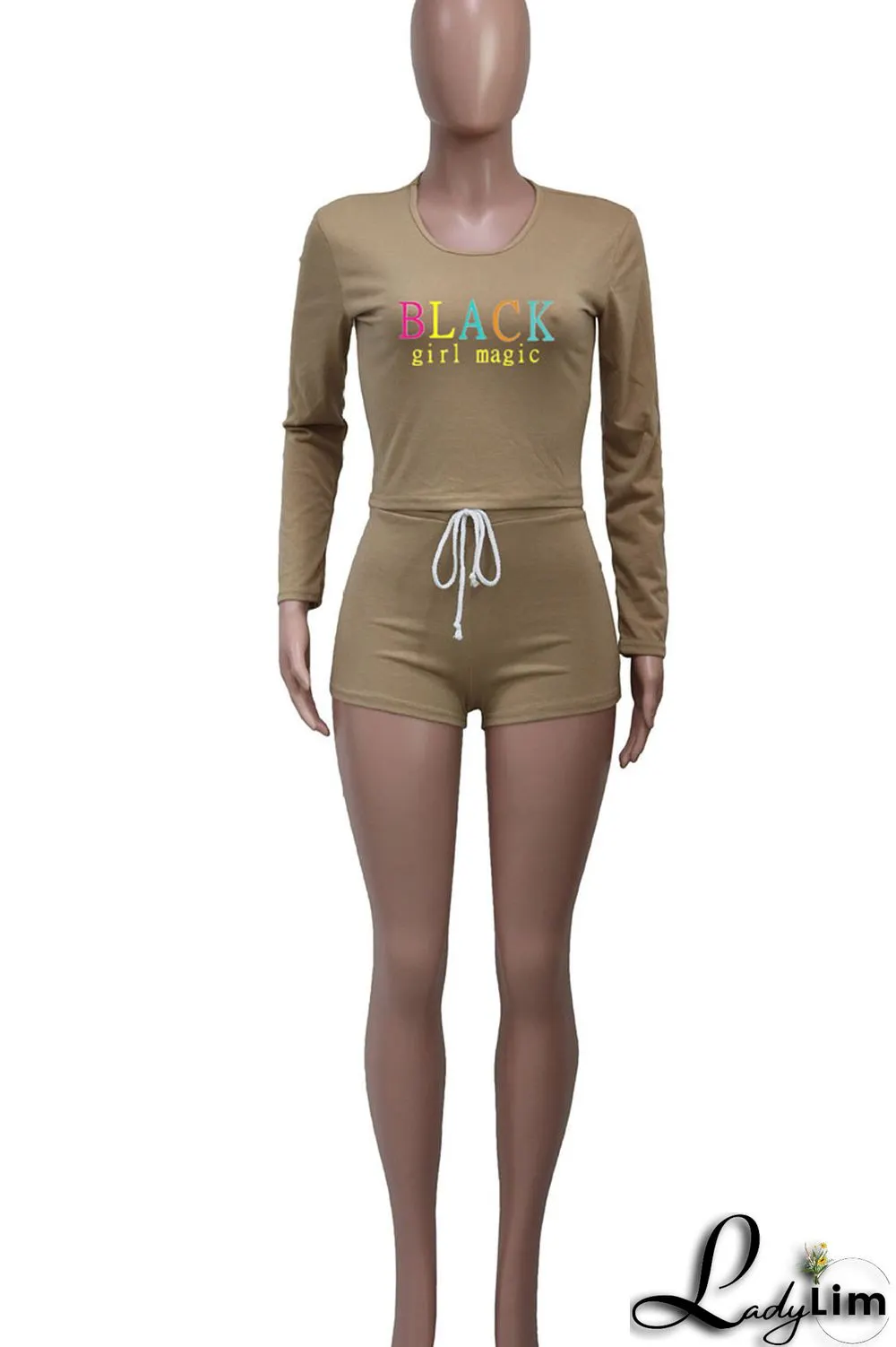 Pink Casual Print Split Joint O Neck Long Sleeve Two Pieces