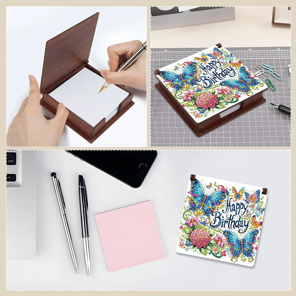 DIY Flower Butterfly Diamond Painting Note Box Paper 160 Sheets of Paper for DIY Art Craft