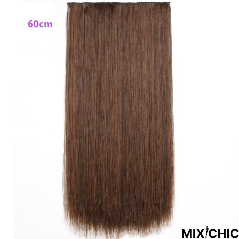 One Piece Five-Card Hair Extension Piece 60Cm Matte High Temperature Silk Straight Hair Piece