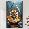 Tiger in Teardrop Globe-11CT Stamped Cross Stitch 40*70cm(Big Size) tapestrymarket