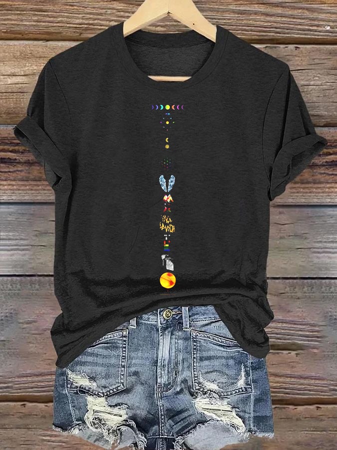 Women's Coldplay Print Casual T-Shirt