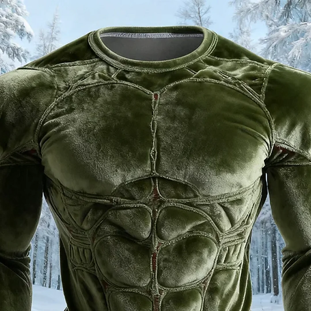 3D Print Christmas Ugly Sweater Men's Vintage Muscle Line Art Flannel Warm Cozy Sweatshirt