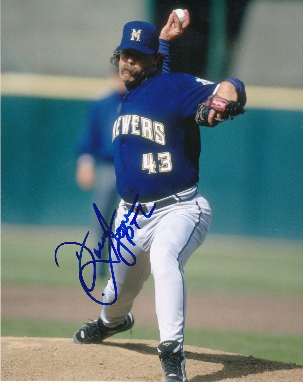 DOUG JONES MILWAUKEE BREWERS ACTION SIGNED 8x10