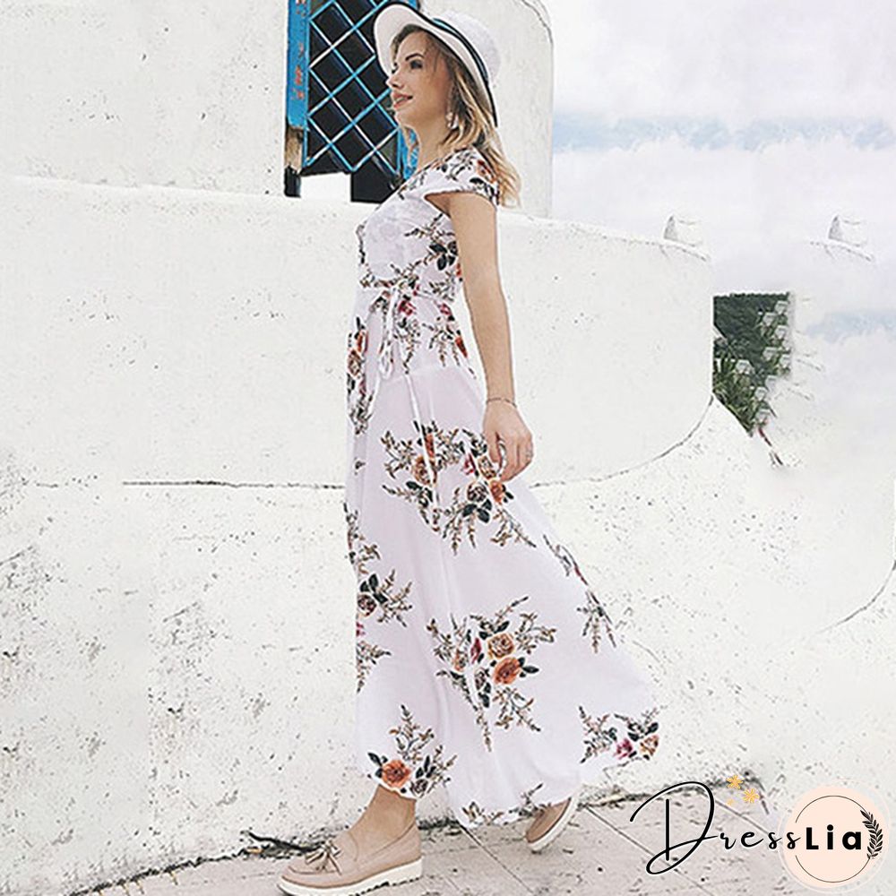 GT Sexy Women Summer Fashion Boho Maxi Dress Split Ends Elegant Evening Party Long Dress Beach Dress