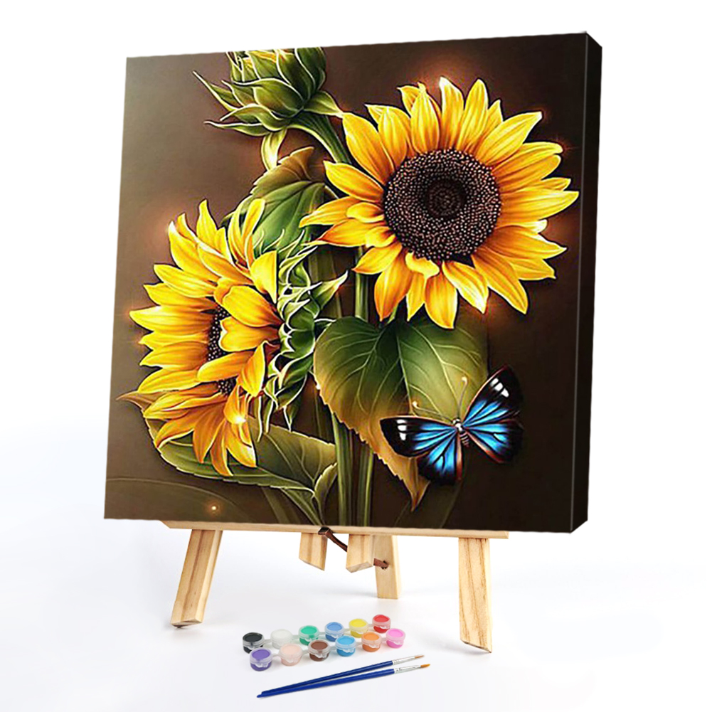 

40*40CM - Paint By Numbers - Sunflower Butterfly, 501 Original