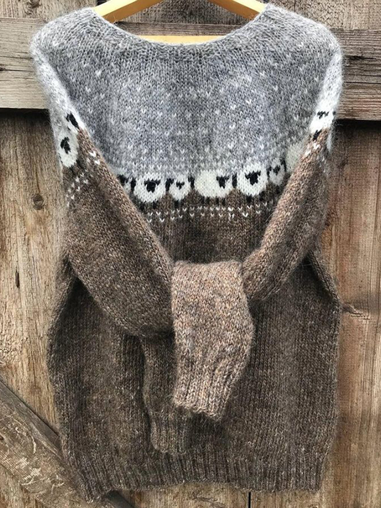 Vintage Sheep Jacquard Cozy Sweater wearshes