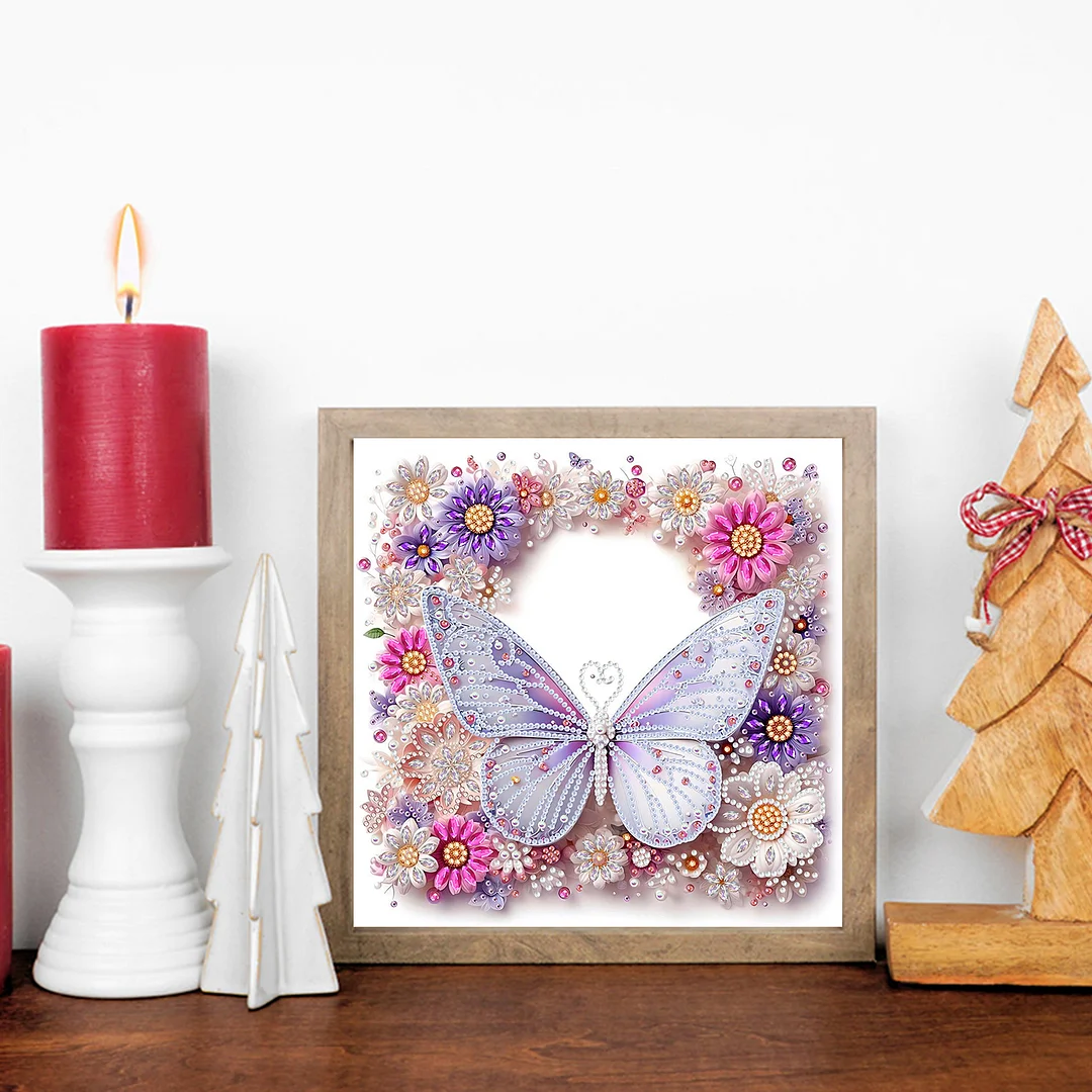 White Butterfly - Partial Special Shaped Drill Diamond Painting Kits (Canvas|30*30cm)