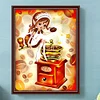 Diamond Painting -DIY Round Drill Girl with Coffee Bean