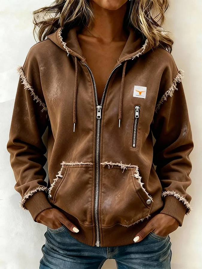 Women's Casual Hooded Printed Sweatshirt 