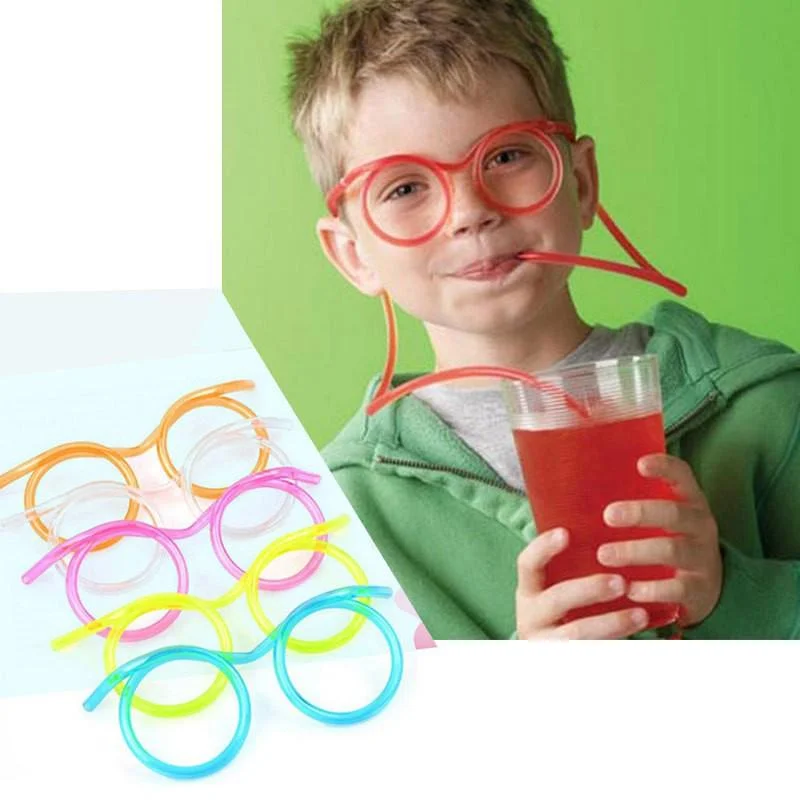 Śmieszne i zabawne dzieci okulary słomki słomki do oczu kreatywne sztuki DIY modelowanie słomek