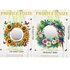 (US Local)2D Flat DIY Sunflower Parrot Hanging Mirror Diamond Art Kits Wall Door Decoratio