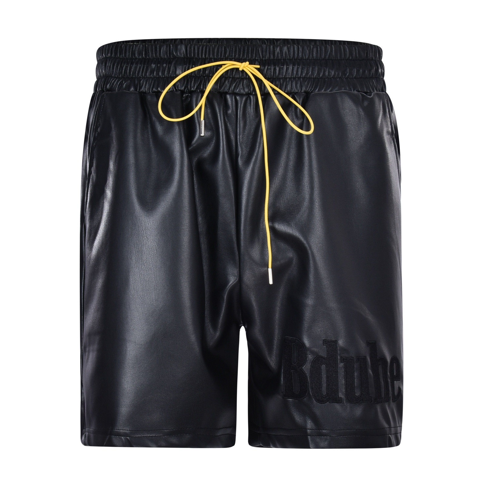 Bonushef Men'S Pu Leather Shorts Zipper Straight Leg Short Pants Clubwear Mens Cotton Athletic Shorts With Pockets Business Social Wear